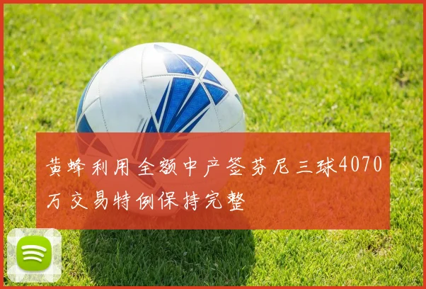 黄蜂利用全额中产签芬尼三球4070万交易特例保持完整